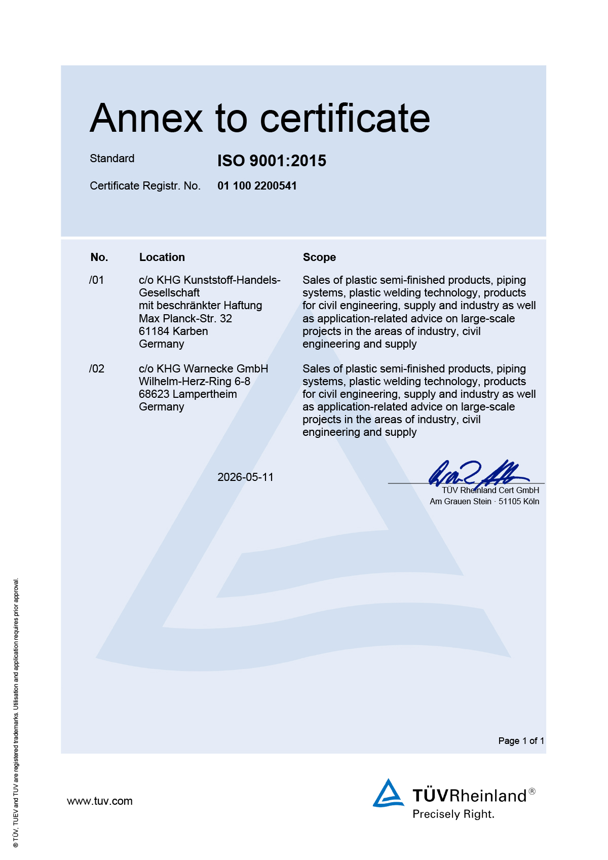 Annec to certificate